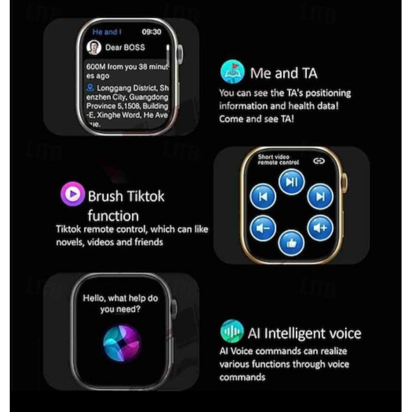 HK9 Mini 41mm Chat Gpt Open Aı Versiyon Amoled Ekran Çift Kordon Akıllı Saat ( Pembe ) - 5