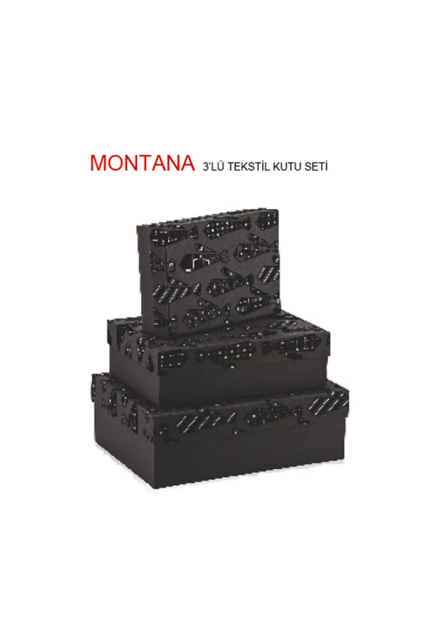 TOPTANBULURUM Gıpta Montana 3Lü Tekstil Hediye Kutusu Set 4-Bx12550-2161