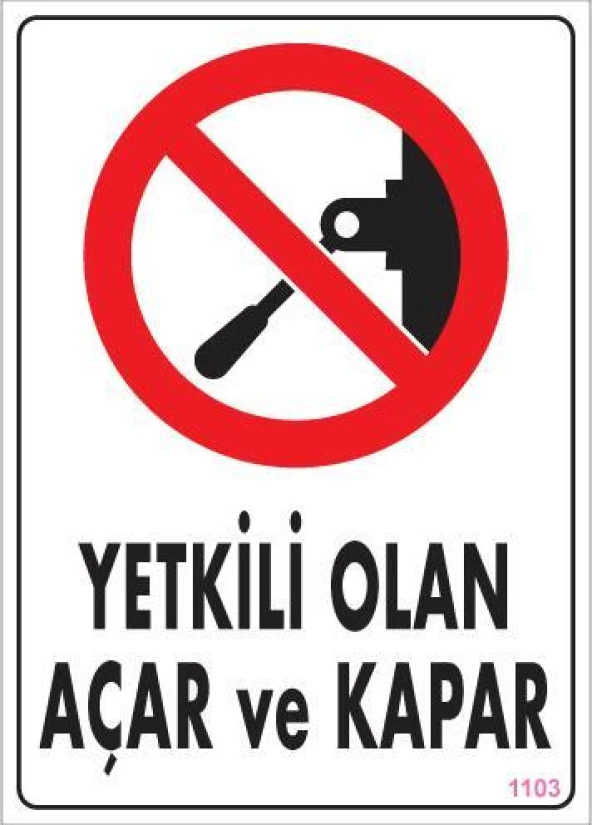 Yetkili Elektrik Uyarı Levhası 25x35 KOD:1103 ürün görseli 1