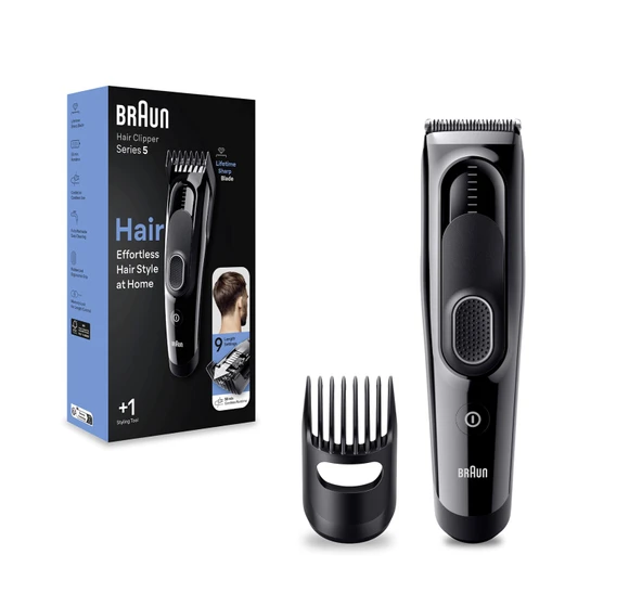 Braun Series 5 Hc5310 Erkekler İçin 17 Uzunluk Ayarına Sahip Saç Kesme Makinesi