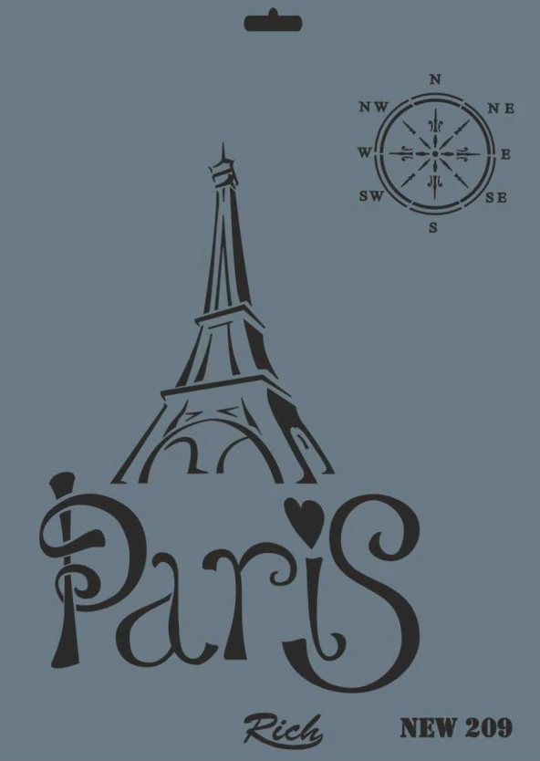 Rich New Seri N-209 Stencil 35x25 cm