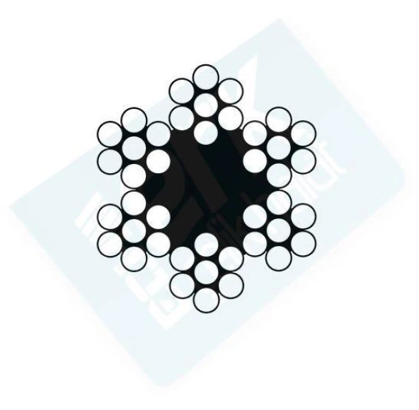 Çelik Halat 8 mm 1 Metre 6X7 - Resim 3