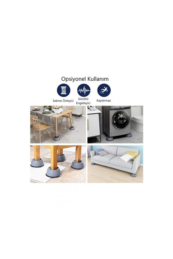 TOPTANBULURUM Gürültü Engelleyici Ve Kaymaz Titreşim Önleyici Kauçuk Ayak Pedleri Çamaşır Makinesi Stoper A1 - 3