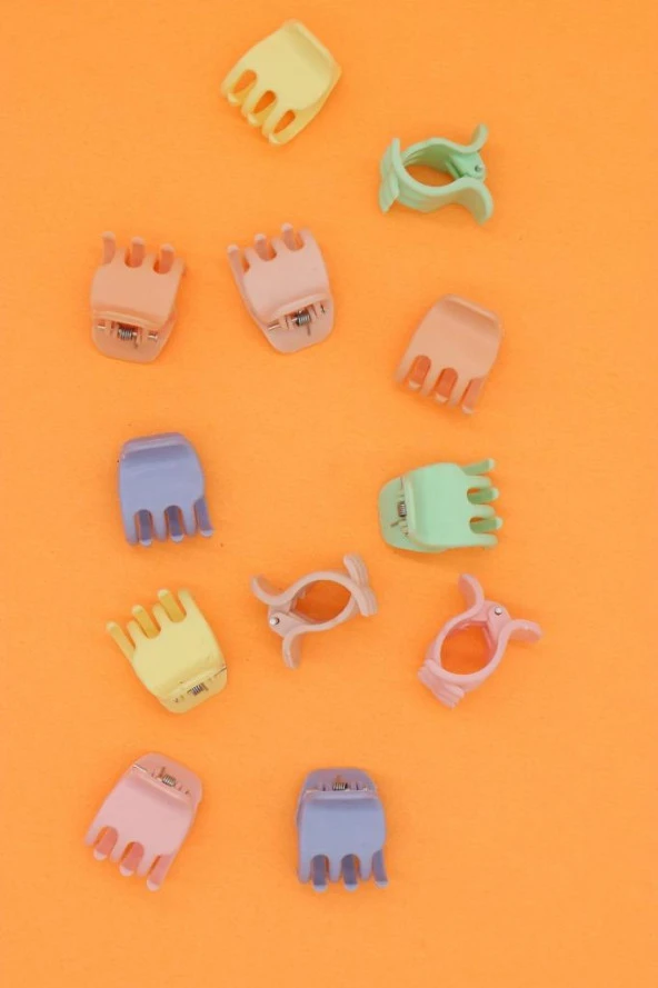 Mandal Toka 12 Adet Pastel Renkli Saç Tokası - 2