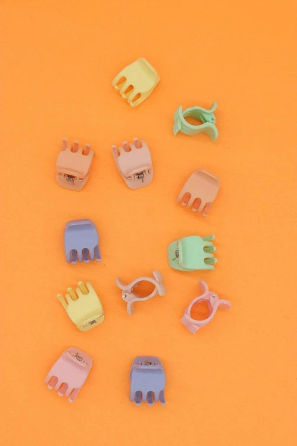 Mandal Toka 12 Adet Pastel Renkli Saç Tokası - 3