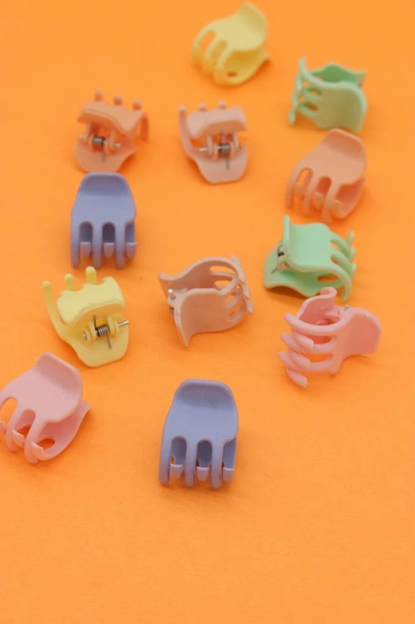 Mandal Toka 12 Adet Pastel Renkli Saç Tokası - 5