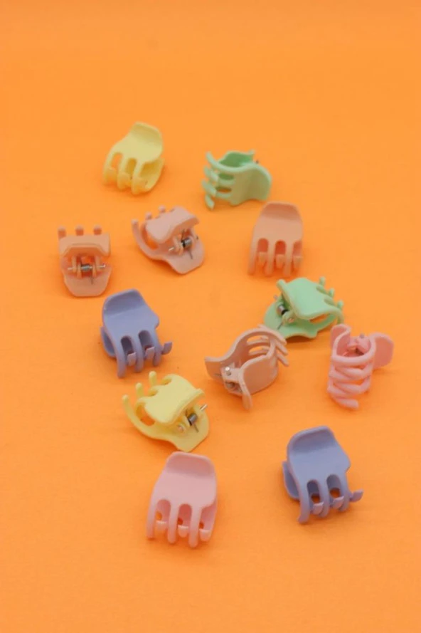 Mandal Toka 12 Adet Pastel Renkli Saç Tokası - 6