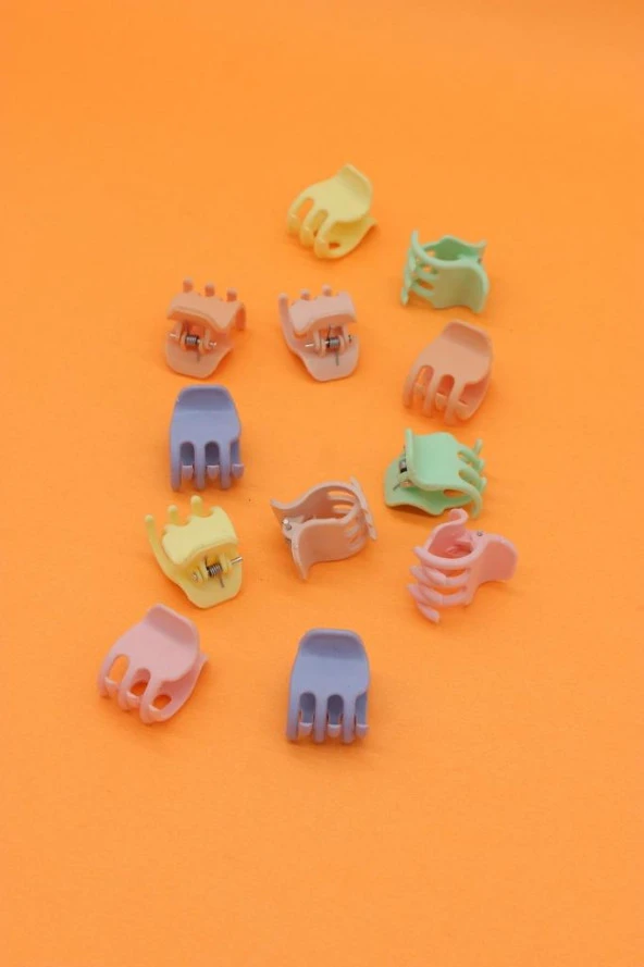 Mandal Toka 12 Adet Pastel Renkli Saç Tokası - 7