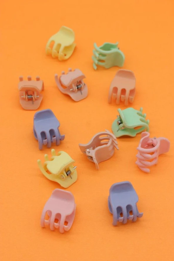 Mandal Toka 12 Adet Pastel Renkli Saç Tokası - 8