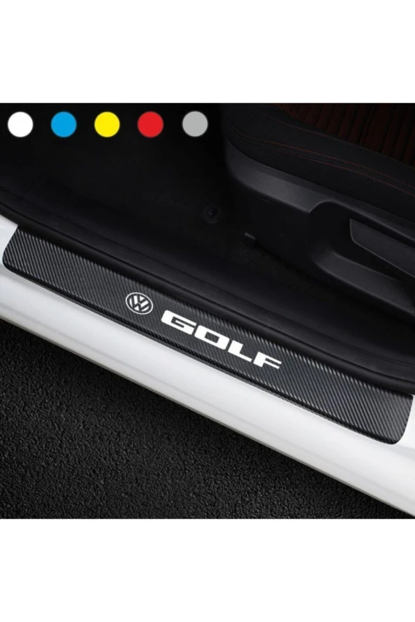 Volkswagen Golf İçin Uyumlu Aksesuar Oto Kapı Eşiği Sticker Karbon 4 Adet