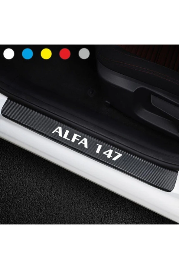 Alfa Romeo 147 İçin Uyumlu Aksesuar Oto Kapı Eşiği Sticker Karbon 4 Adet