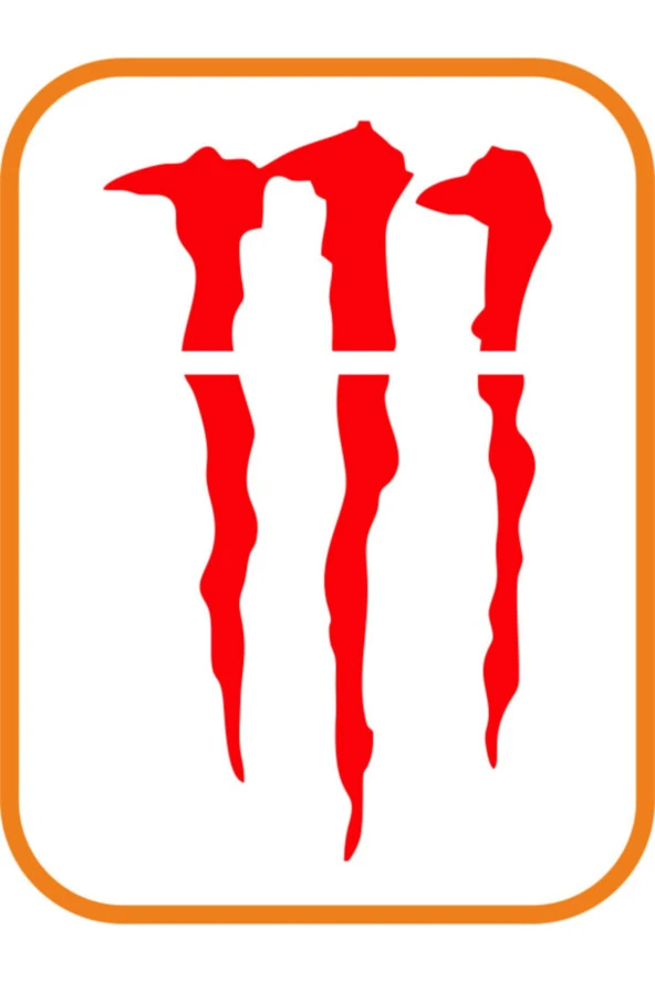 Monster Pençe Far Veya Cam Altı Büyük Oto Sticker Kırmızı 33*20 Cm