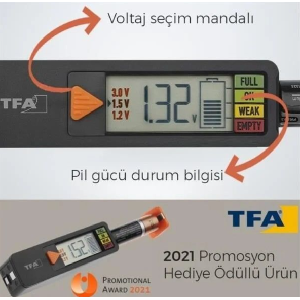 TFA 98.1126.01 PİL DOLULUK ÖLÇÜM CİHAZI - Resim 3