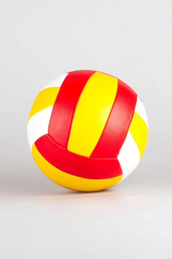 VOLEYBOL TOPU SARI KIRMIZI Dikişli Voleybol Topu Sarı Kırmızı Yumuşak Deri Salon Antrenman Topu