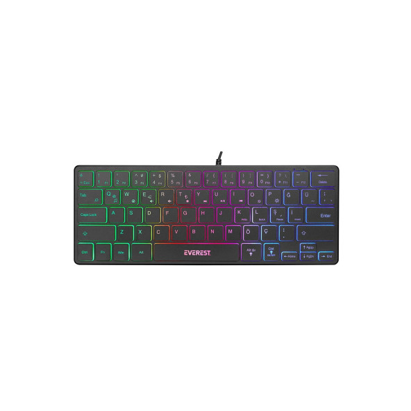 Everest Kb-73m Mınıco Usb Rainbow Aydınlatmalı Q Mini Klavye - 3