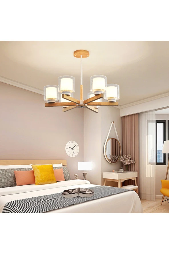 SimaAvize Modern Cottage Ahşap Avize