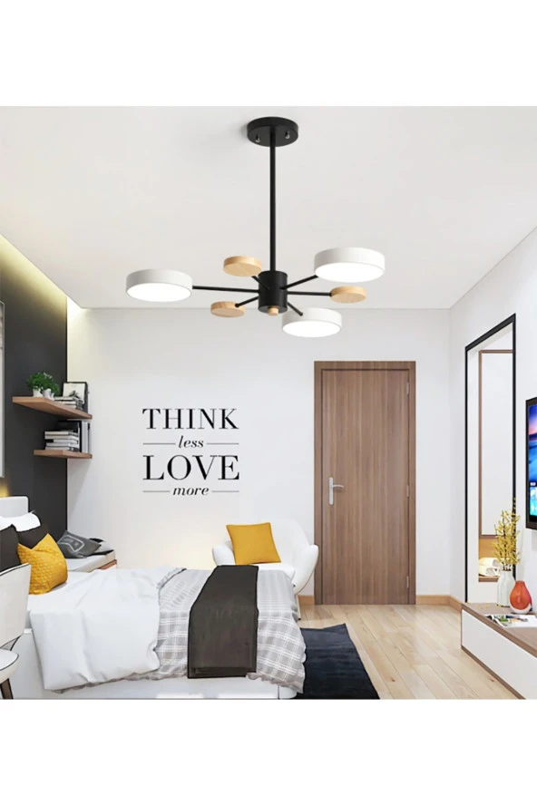 SimaAvize Ahşap Detaylı Hanging Led Avize
