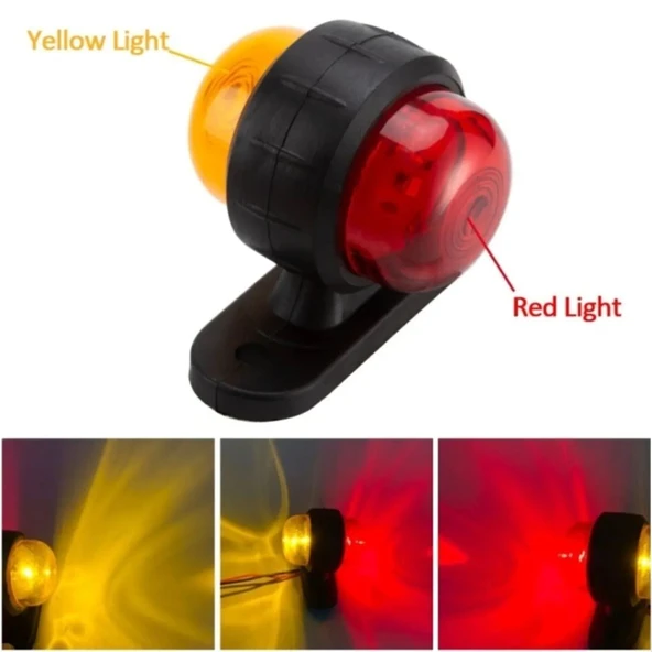 Mini Takoz Led Lamba Sarı Kırmızı 12-24V (10 Adet) - Resim 3