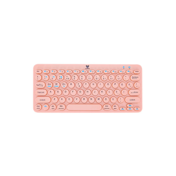 Blueforce Bt-k95 Bluetooth Bağlantılı (USB'SİZ) Taşınabilir Ince Sessiz Klavye Pembe Telefon Tablet Mac Uyumlu - 5
