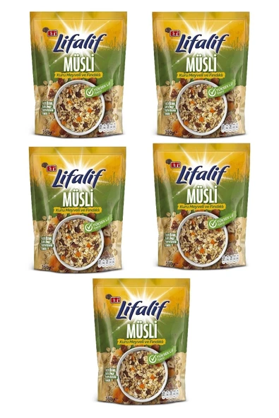 Eti Lifalif Kuru Meyveli & Fındıklı Müsli 350 g x 5 Adet - 2