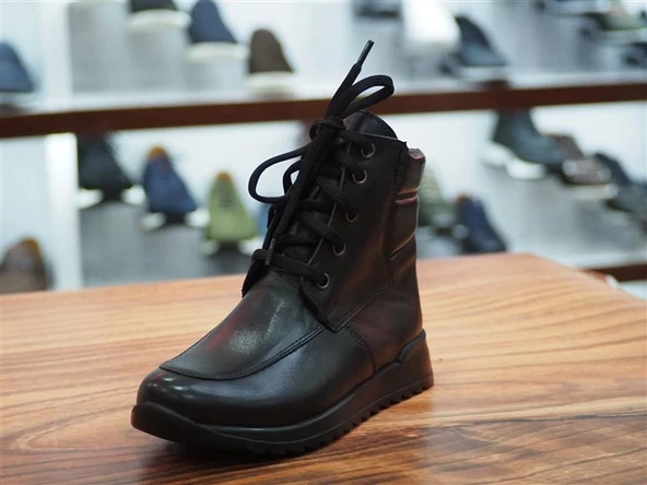 SİYAH CİLT HAKİKİ DERİ UNISEX ÇOCUK GARSON BOT - 2