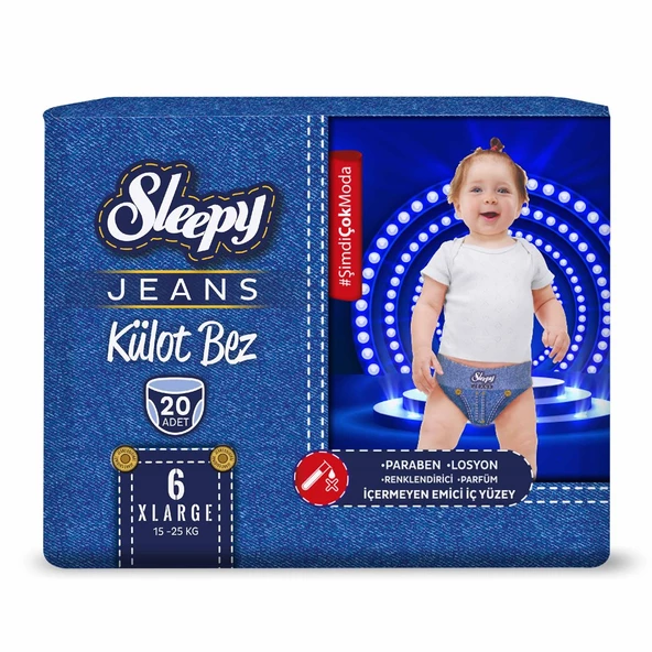 Sleepy Süper ikili Fırsat Paketi(Jeans Külot Bez 6 Numara 20 Adet + Mayo Külot Bez 6 Numara 14 Adet) - 2