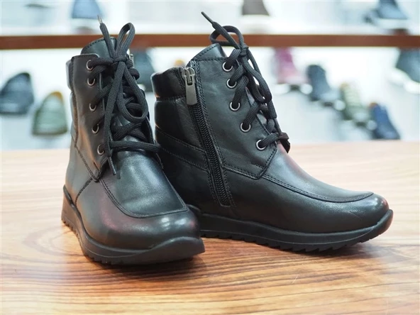 SİYAH CİLT HAKİKİ DERİ UNISEX ÇOCUK GARSON BOT - 5