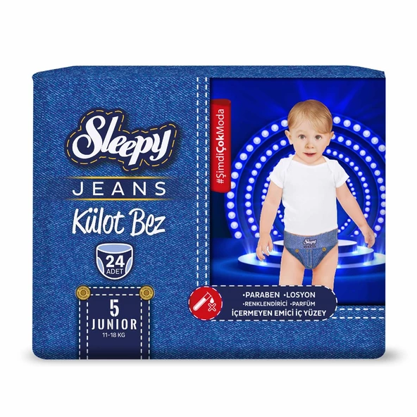 Sleepy Süper ikili Fırsat Paketi(Jeans Külot Bez 5 Numara 24 Adet + Mayo Külot Bez 5 Numara 17 Adet) - 2