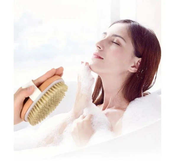 At Kılı Selülit Fırçası Doğal Kuru Cilt Kıl Fırça Masaj Fırçası At Kılı Duş Kesesi