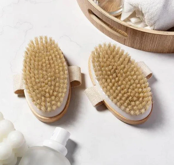 At Kılı Selülit Fırçası Doğal Kuru Cilt Kıl Fırça Masaj Fırçası At Kılı Duş Kesesi - 2
