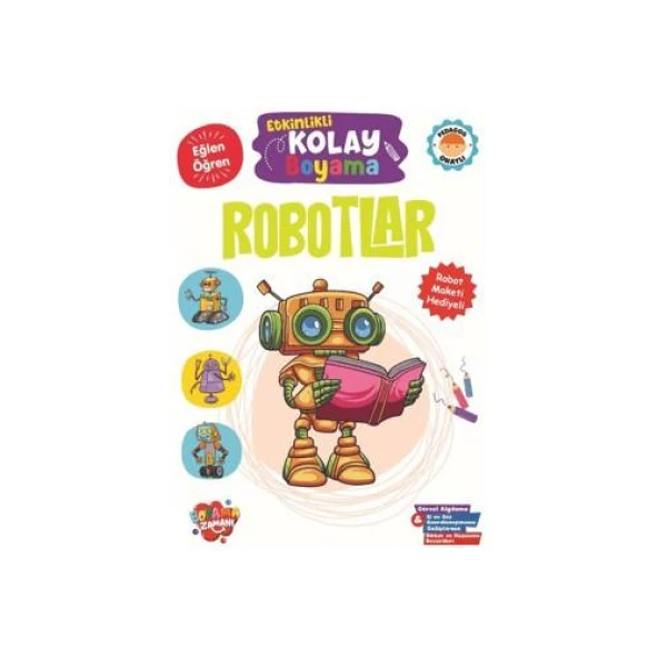 Boyama Zamanı Etkinlikli Kolay Boyama - Robotlar