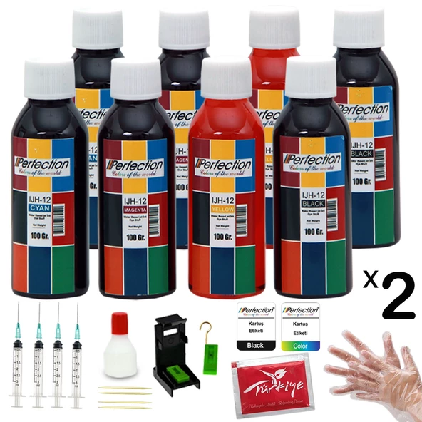 Perfection  HP 305 Uyumlu Kartuş Dolum Seti̇ 8 x 100 ML