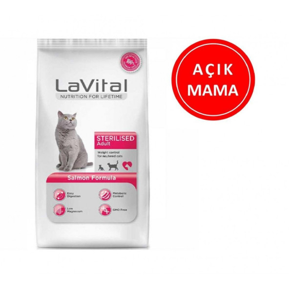 La Vital Somonlu Kısırlaştırılmış Açık Kedi Maması 3 kg