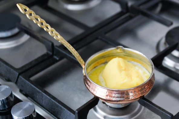 Kulplu Sos Tavası Bakır - Resim 2