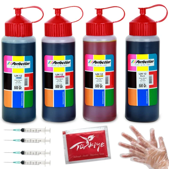 Perfection Canon Pixma Mg5550 / Mg5650 / Mg6450 / Mg6650 / Mg7150 / Mg7550 Mürekkep Dolum Seti 4x500 Ml 25 000 Sf