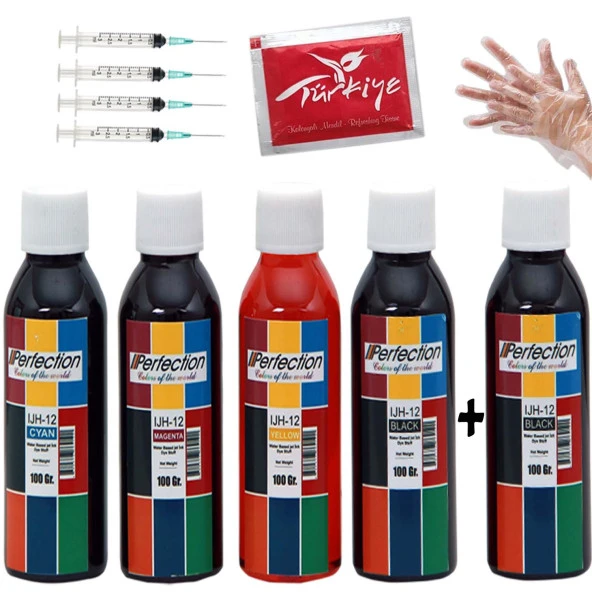 Perfection Canon Pixma Ts705 / Ts6150 / Ts6350 / Tr7550 / Ts8150 / Ts8350 / Tr8550 / Ts9150 / Ts9550 Mürekkep Dolum Seti 5x100 Ml ürün görseli 1