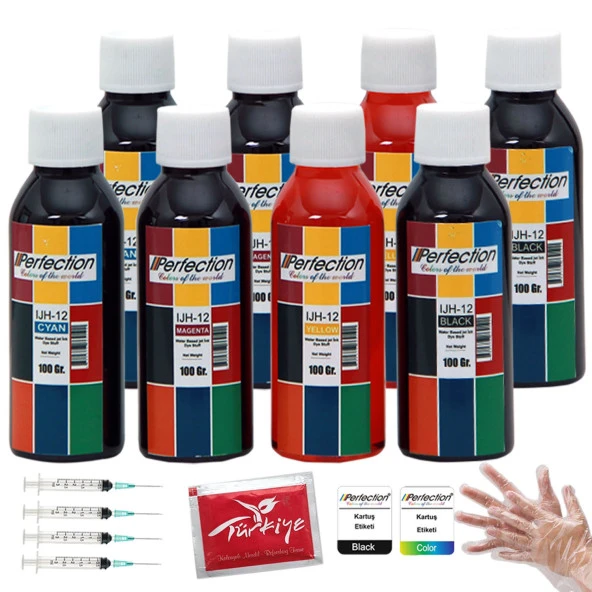 EPSON L3550 L3560 L5550 L5590 Tanklı Yazıcı Uyumlu Mürekkep Dolum Seti 8x100 ml.