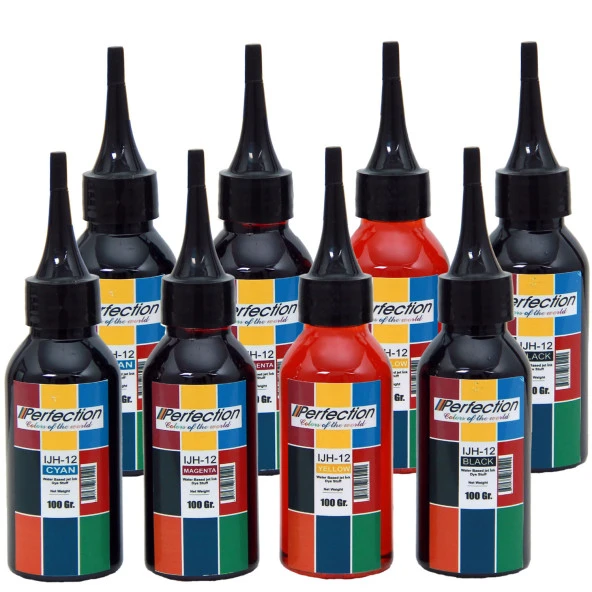 Hp , Epson, Canon, Brother Tanklı Yazıcı Üniversal Mürekkep Dolum Seti 8x100 gr. - 1