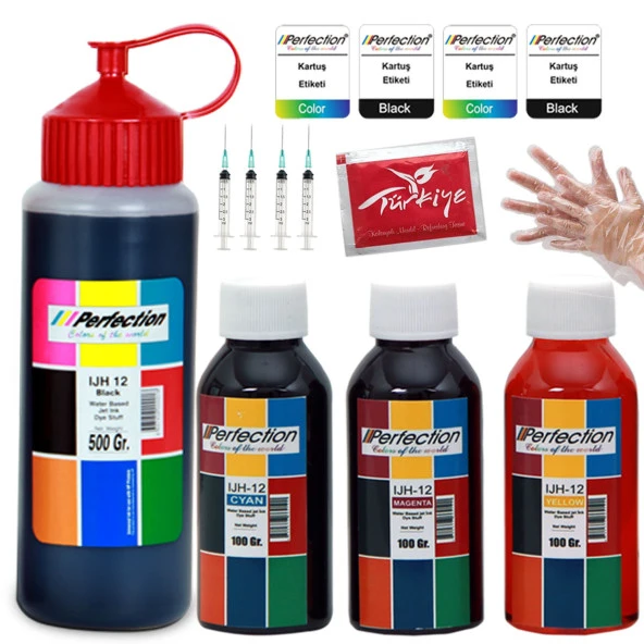 Perfection  HP 56-57 Siyah ve Renkli Kartuş Uyumlu Mürekkep Dolum Seti 800 G ürün görseli 1