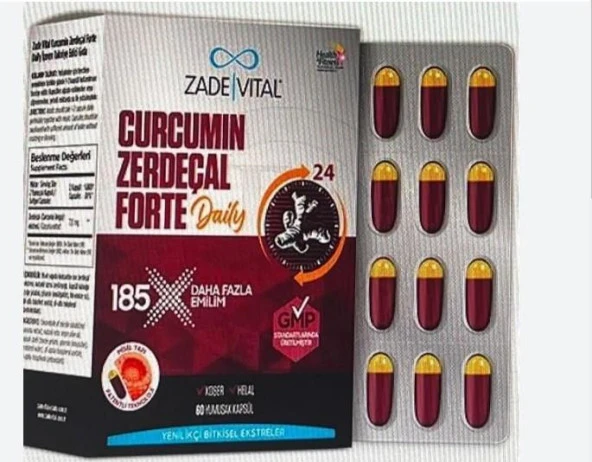 Zade Vital Curcumin Zedaçal Forte Daily 60 Yumuşak Kapsül