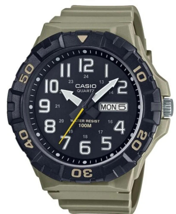 Casio MRW-210H-5AVDF Quartz Silikon Kahve Siyah Kadran Organik Cam 53 mm Erkek Kol Saati