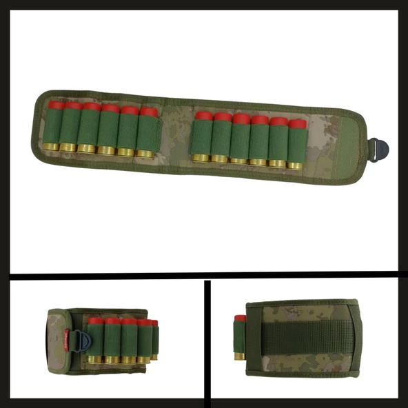 Uyguna-Yakala Dijital Kamuflaj Tactical Çift Taraflı Kemer Fişekliği-KLK.013