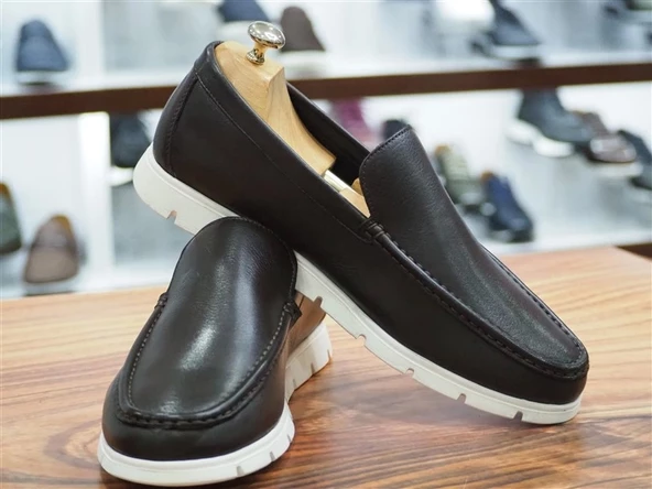 KAHVE CİLT HAKİKİ DERİ ERKEK LOAFER AYAKKABI - 5