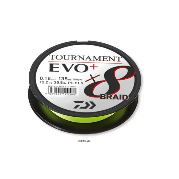 Daiwa Tournament EVO+ 8B Chartreuse İp Misina (135m) - Resim 2