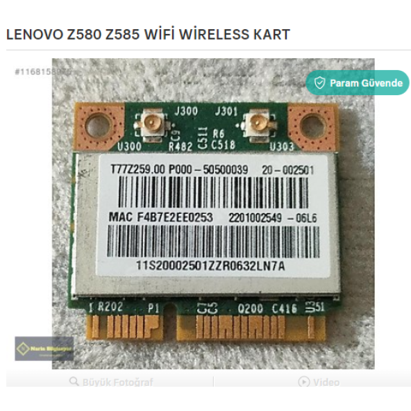 LENOVO Z580 Z585 WİFİ WİRELESS KART