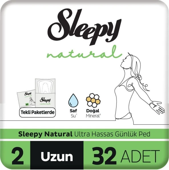 Sleepy Natural Ultra Hassas Günlük Ped Uzun 32 Adet Ped