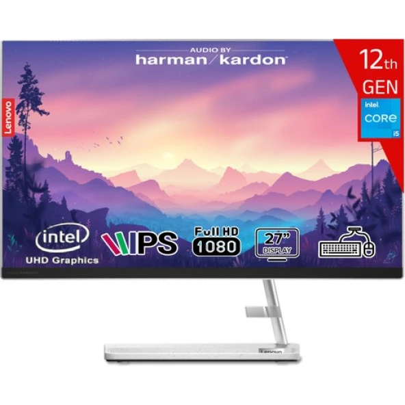 Lenovo Ideacentre Aıo 3 27IAP7 Intel Core I5-12450H 32GB 1tb SSD 1tb HDD  WIN11 Pro 27 IPS Fhd Beyaz Bilgisayar ürün görseli