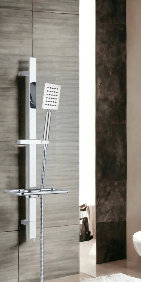 T-MAY Sart Mat İnox Kare Borulu Hareketli Sürgülü Duş Seti Üst Takımı - 2