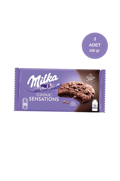 Milka Sensations Damla Çikolatalı & Dolgulu Kurabiye 156 gr - 3 Adet