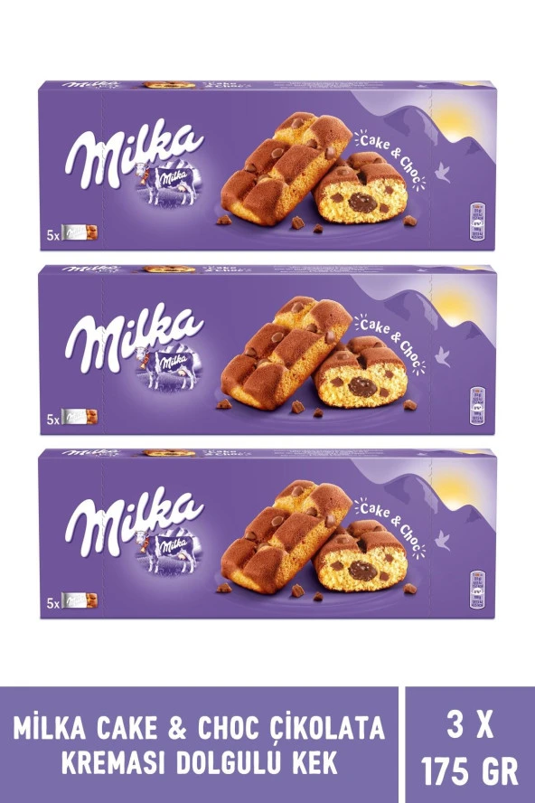 Milka Cake & Choc Çikolata Kremalı Kek 175 gr - 3 Adet